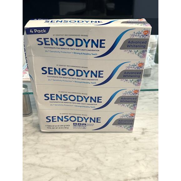 SENSODYNE Advanced Whitening Toothpaste, 6.5 oz, 4-Pack - Picture 1 of 7